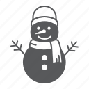 snowman, character, winter, christmas, xmas, scarf