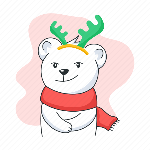 Reindeer headband, reindeer hairband, antler headband, winter bear, christmas bear icon - Download on Iconfinder