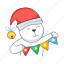 star bunting, christmas bunting, christmas decor, christmas flags, christmas bear 