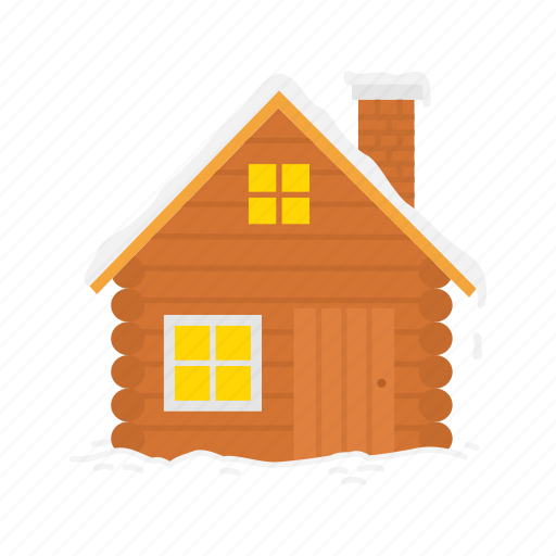 Chimney, house, winter, log cabin, log home icon - Download on Iconfinder