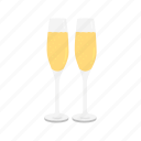 champagne, white wine, wine, wine glass