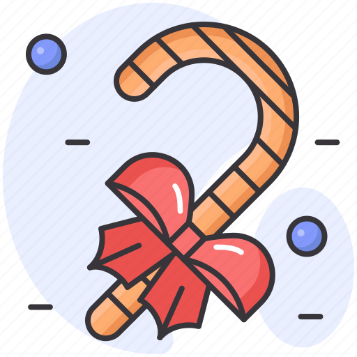Bow, candy, cane, ribbon, sweets, christmas, dessert icon - Download on Iconfinder