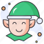 christmas, elf, holiday, xmas, avatar, santa, boy, user, profile 