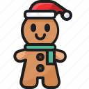 gingerbread, hat, scarf, christmas, xmas