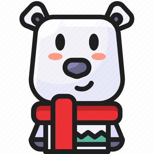 Scarf, christmas, animal, xmas, polar bear icon - Download on Iconfinder