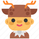 avatar, christmas, costume, deer, holiday, man, xmas
