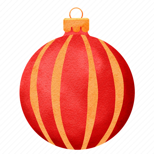 Christmas, ball, red, watercolor, decoration, glass, holiday icon - Download on Iconfinder