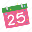 calendar, christmas, event, holiday, winter, xmas, twentyfive 