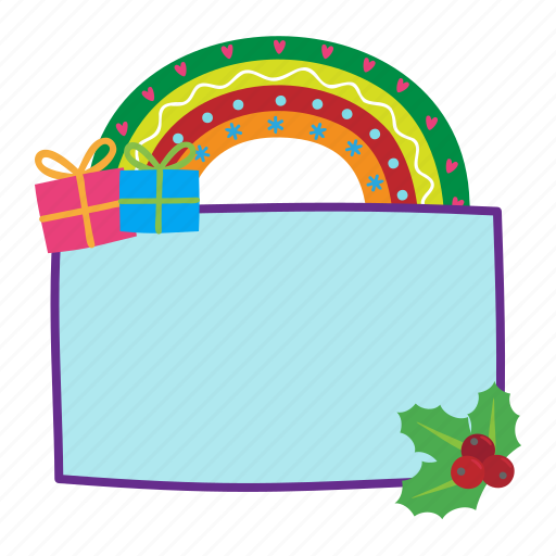 Rainbow, card, greeting, birthday, newyear, christmas, invitation sticker - Download on Iconfinder