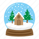 snow, globe, winter, xmas, christmas, tree, decoration