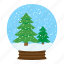 tree, snow, globe, winter, xmas, christmas, decoration 