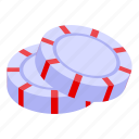 christmas, candy, coins, isometric