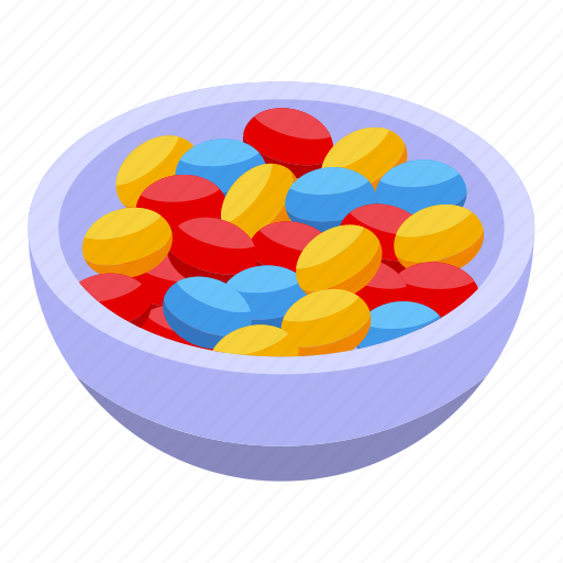 Christmas, candy, bowl, isometric icon - Download on Iconfinder