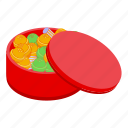 christmas, candy, red, box, isometric
