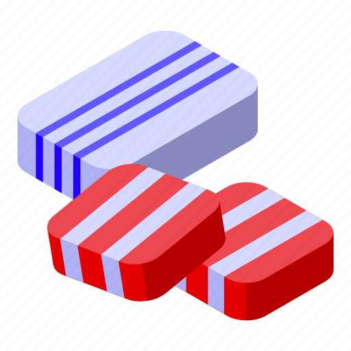Christmas, candy, gums, isometric icon - Download on Iconfinder