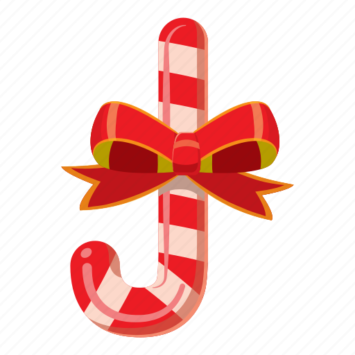 Candy, cane, cartoon, christmas, food, stick, striped icon - Download on Iconfinder