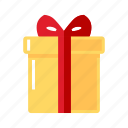 box, christmas, gift, yellow