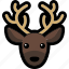 animal, head, reindeer, deer 