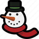 christmas, head, snowman, man, snow, snow man 