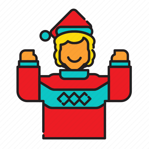 Kid, celebration, christmas, sweater, avatar icon - Download on Iconfinder