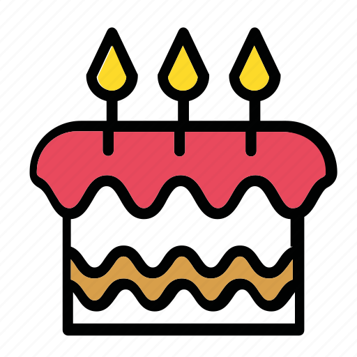 B-day, cake, candles, celebration, dessert icon - Download on Iconfinder