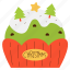 cupcake, christmas, winter, xmas, doodle, cute, kawaii, element, decorative 