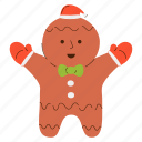 gingerbread, christmas, winter, xmas, doodle, cute, flat, element, decorative