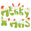 merry, christmas, winter, xmas, doodle, word, calligraphy, element, decorative 