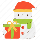 snowman, character, christmas, winter, xmas, doodle, cute, kawaii, element, decorative