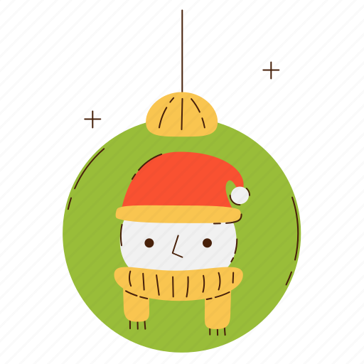 Snowman, christmas, ball, hanging, winter, doodle, cute icon - Download on Iconfinder