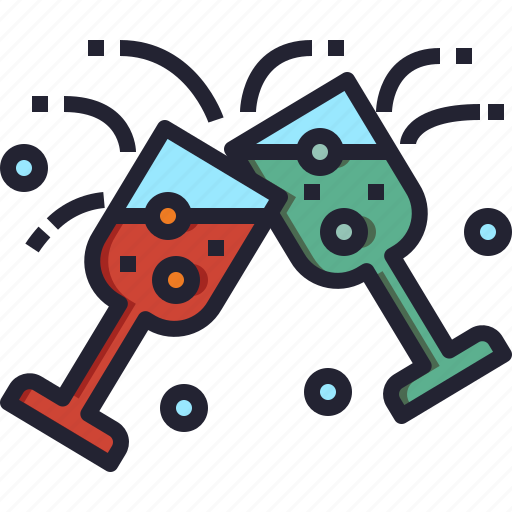 Alcoholic, glass, drink, christmas, champagne, party icon - Download on Iconfinder