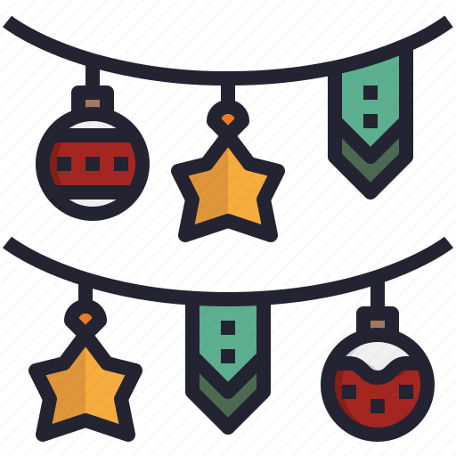 Star, garland, christmas, decoration, ball icon - Download on Iconfinder