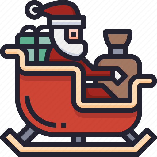 Box, sleigh, santa, christmas, gift, sledge, xmas icon - Download on Iconfinder