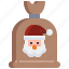 holiday, bag, santa, gift, christmas, claus 