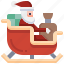 sledge, santa, xmas, gift, sleigh, box, christmas 