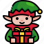 elf, costume, gift, present, box, christmas 