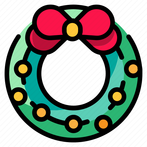 Adornment, bow, christmas, decoration, wreath icon - Download on Iconfinder