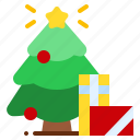 christmas, tree, gifts, gift, box, surprise, xmas, pine, decoration