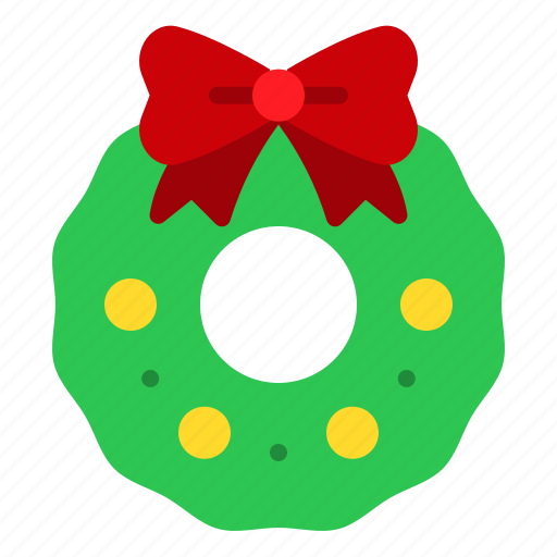 Christmas, wreath, bow, xmas, ornament, decoration icon - Download on Iconfinder