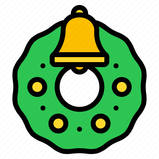 Christmas, wreath, bell, xmas, ornament, decoration icon - Download on Iconfinder