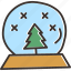 ball, christmas, crystal, gift, snow, tree, globe 