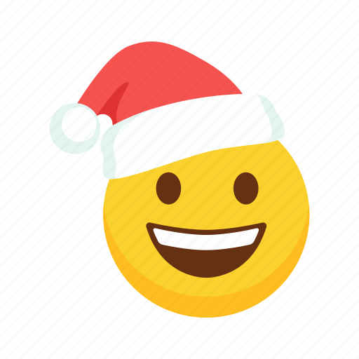 Red, flat, icon, santa, claus, smile, hat icon - Download on Iconfinder
