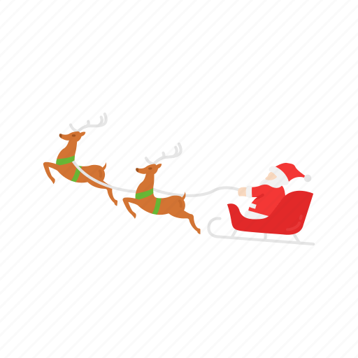 Santa claus, santa's sleigh, sleigh, reindeer, santa icon - Download on Iconfinder