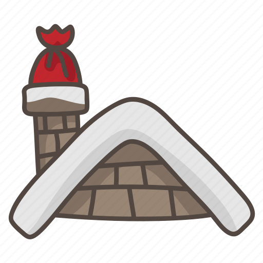 Christmas, xmas, gift, roof, chimney icon - Download on Iconfinder