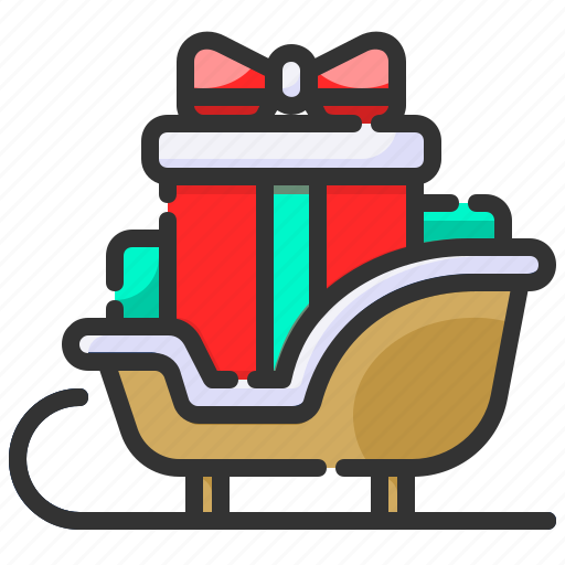 Presents, sleigh, sled, xmas, christmas, gift box icon - Download on Iconfinder