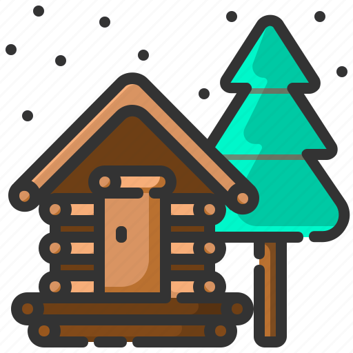 Home, tree, house, winter, wooden, christmas, snow icon - Download on Iconfinder