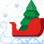 christmas, decoration, sled, tree, winter 