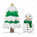 christmas, xmas, tree, snowman, winter, decoration