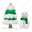 christmas, xmas, tree, snowman, winter, decoration 