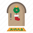 door, decoration, mistletoe, sock, christmas, xmas